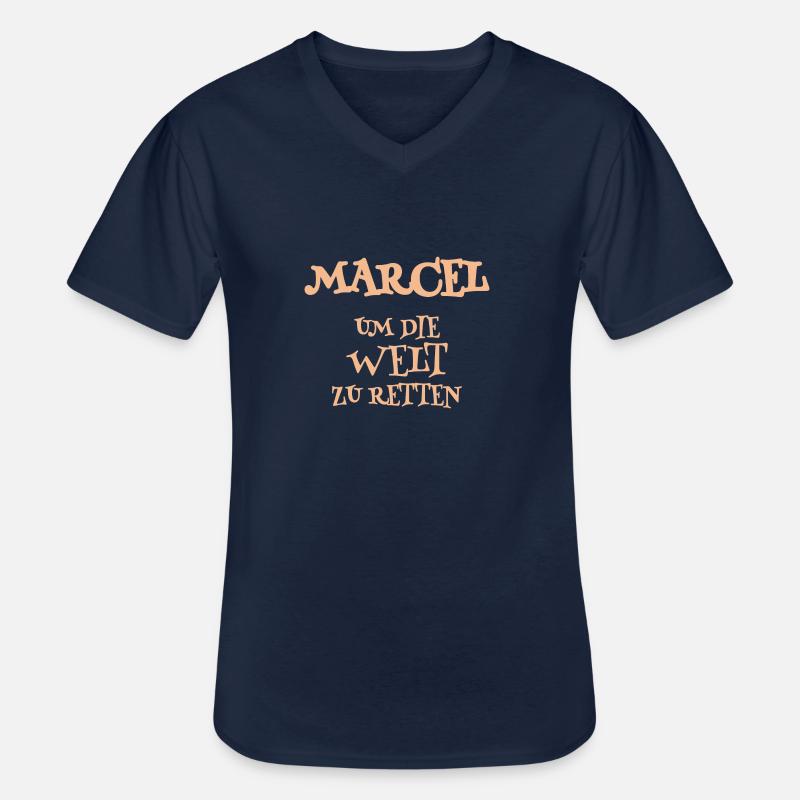 Marcel als Helfer - Männer-T-Shirt mit V-Ausschnitt - Navy