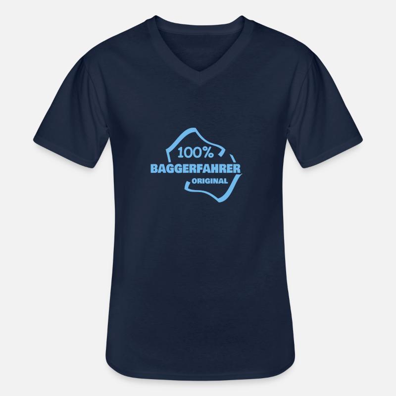 Beruf Baggerfahrer - Männer-T-Shirt mit V-Ausschnitt - Navy