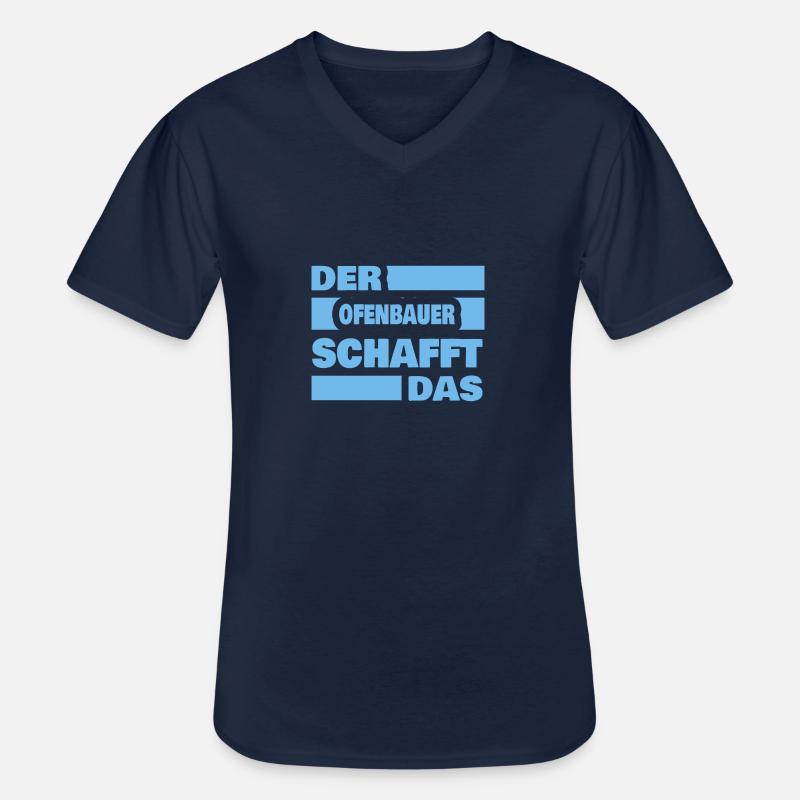 Arbeit Ofenbauer - Männer-T-Shirt mit V-Ausschnitt - Navy
