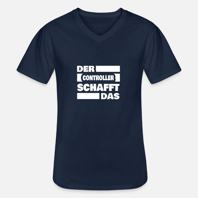 Controller as work - Men's V-Neck T-Shirt - navy