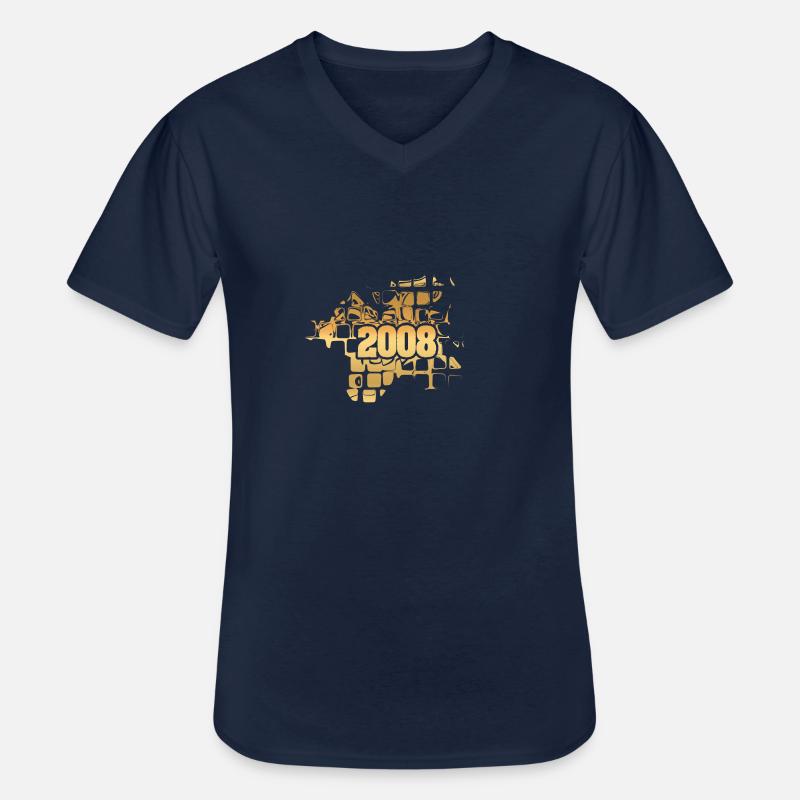 Oma 2008 - Männer-T-Shirt mit V-Ausschnitt - Navy