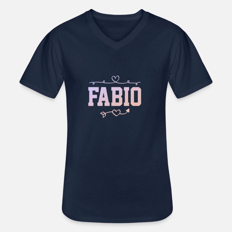 Fabio - Männer-T-Shirt mit V-Ausschnitt - Navy