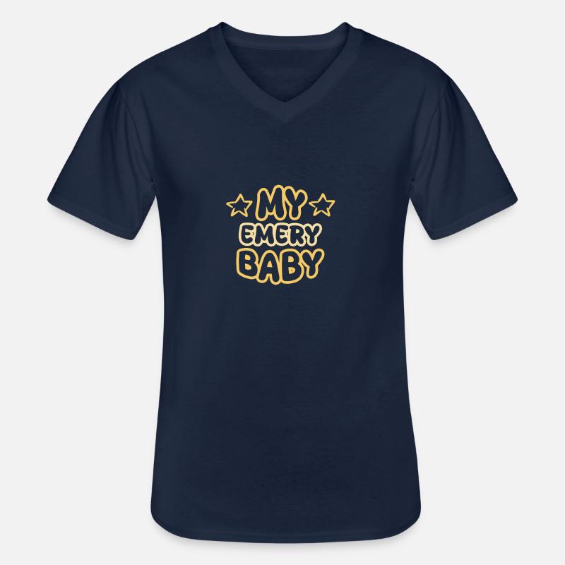 Geburt Emery - Männer-T-Shirt mit V-Ausschnitt - Navy
