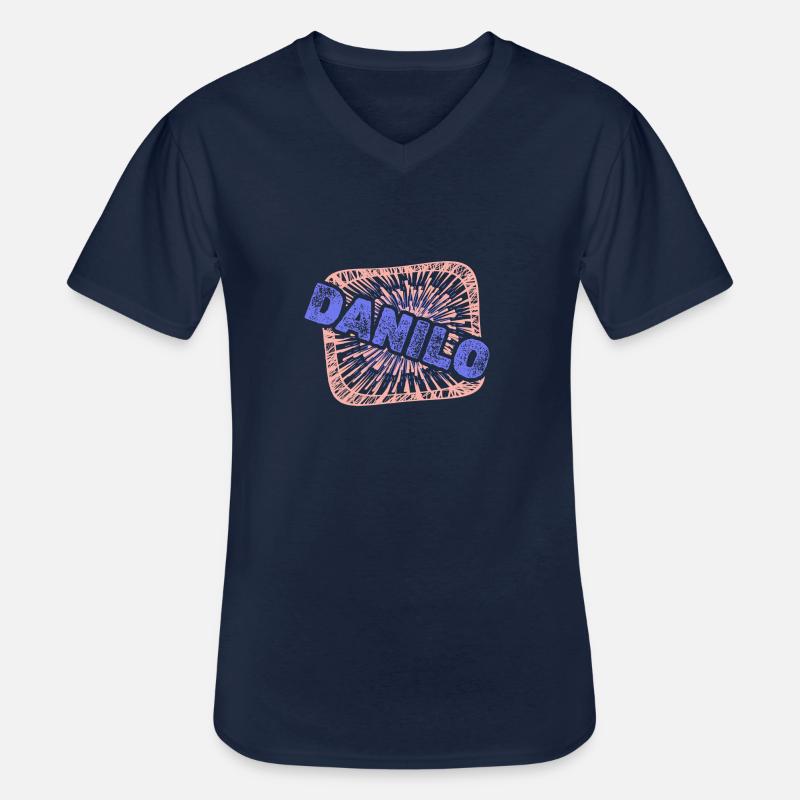 Danilo - Männer-T-Shirt mit V-Ausschnitt - Navy