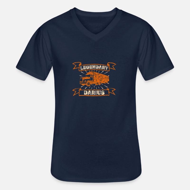 LKW Darius - Männer-T-Shirt mit V-Ausschnitt - Navy