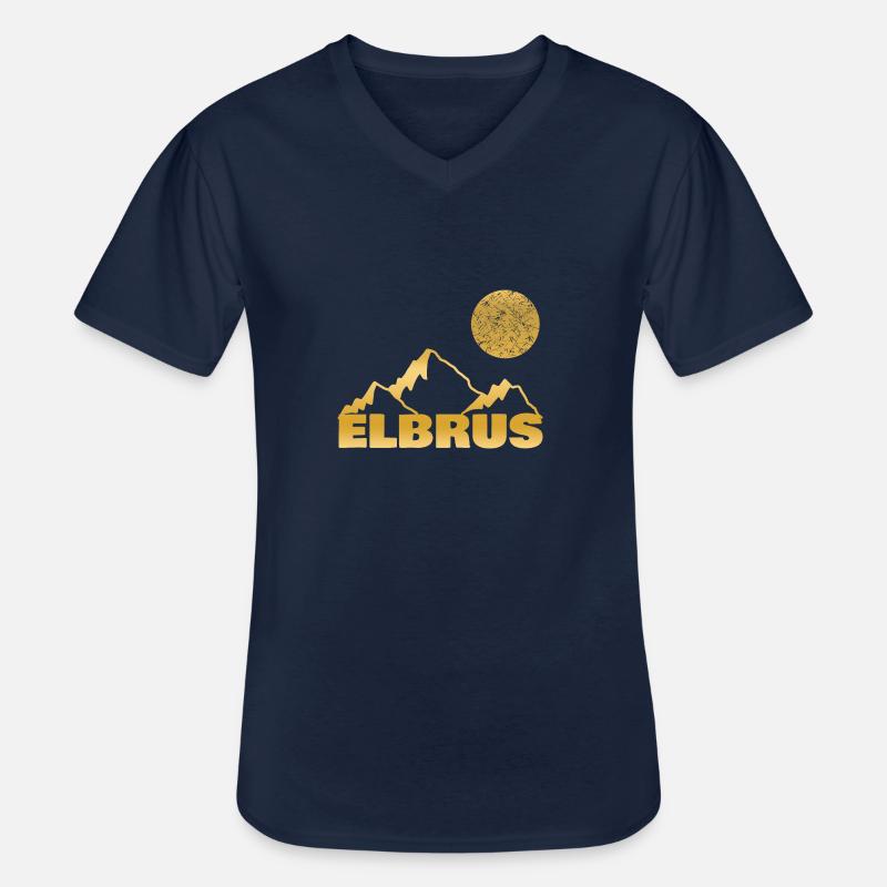Elbrus als Berg - Männer-T-Shirt mit V-Ausschnitt - Navy