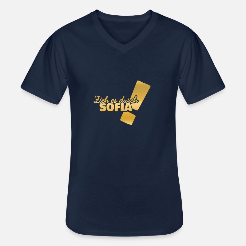 Sofia - Männer-T-Shirt mit V-Ausschnitt - Navy