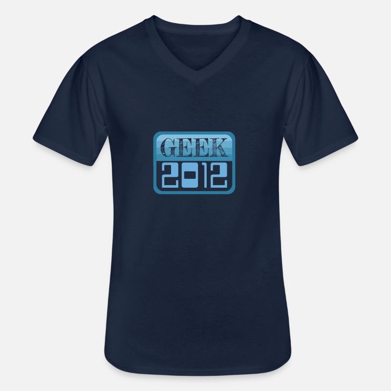 2012 - Männer-T-Shirt mit V-Ausschnitt - Navy