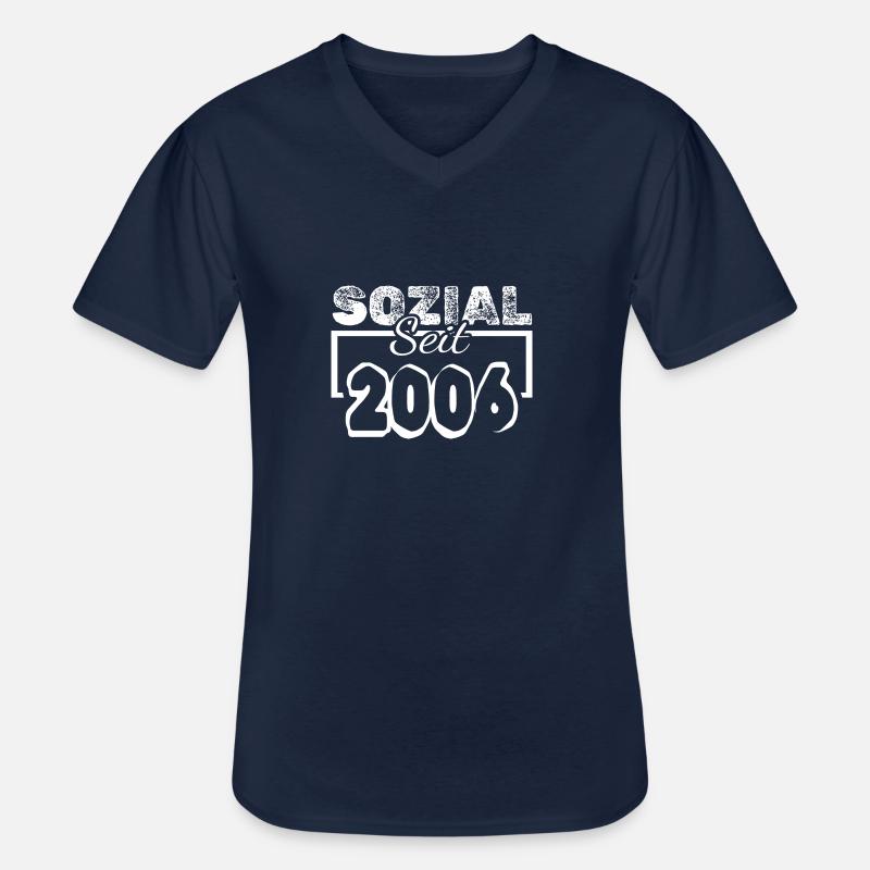 Sozial 2006 - Männer-T-Shirt mit V-Ausschnitt - Navy