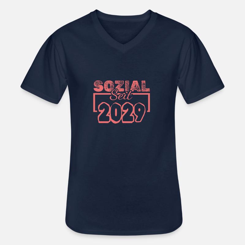 2029 - Männer-T-Shirt mit V-Ausschnitt - Navy