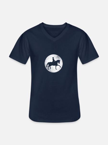 Tunierpferd mit Reiterin - Männer-T-Shirt mit V-Ausschnitt - Navy