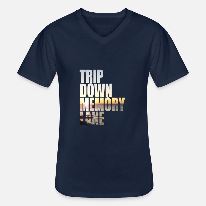 Trip Down Memory Lane - Männer-T-Shirt mit V-Ausschnitt - Navy