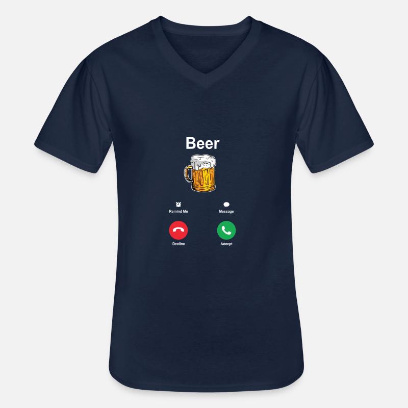 Beer is Calling - Männer-T-Shirt mit V-Ausschnitt - Navy