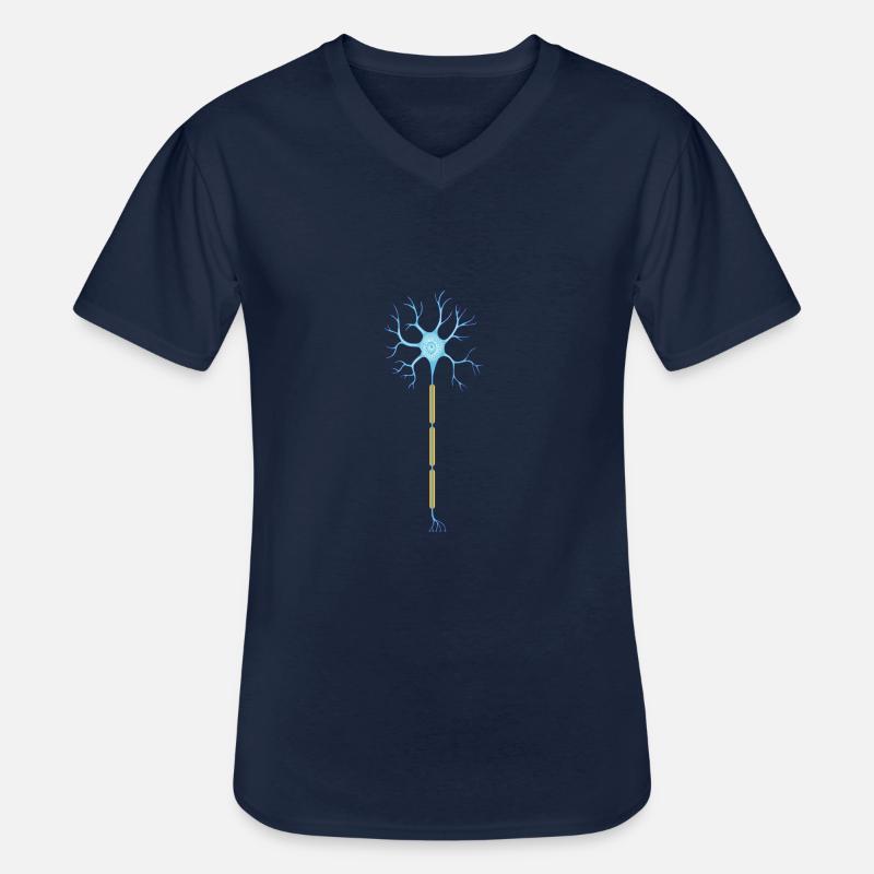 Neuron - Männer-T-Shirt mit V-Ausschnitt - Navy
