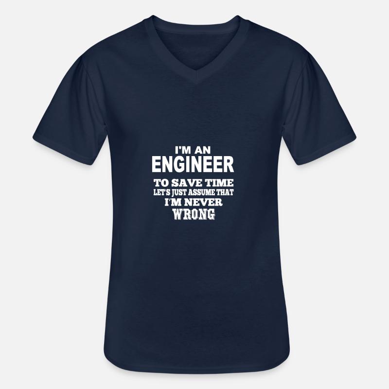 I'm an engineer White - Men's V-Neck T-Shirt - navy
