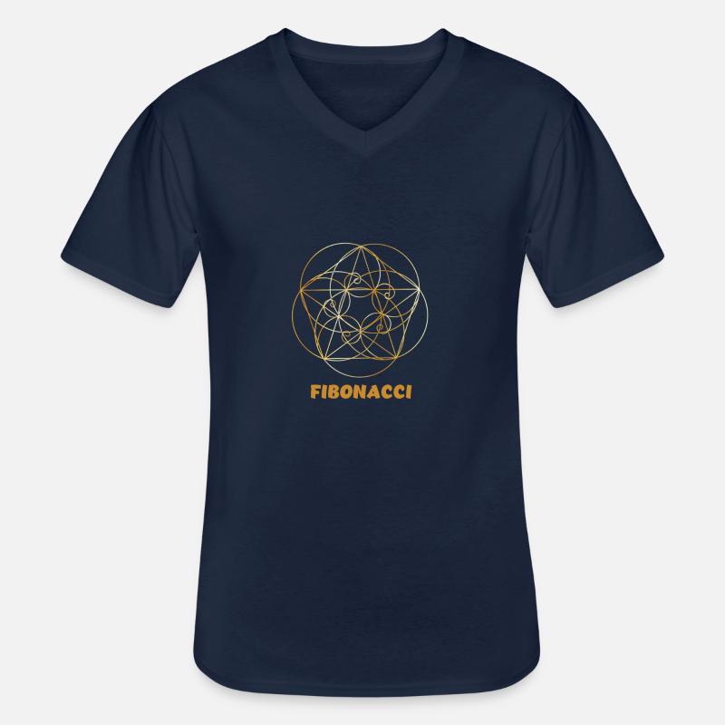 Leonardo Fibonacci Mathematician Math Series Sequence - Men's V-Neck T-Shirt - navy