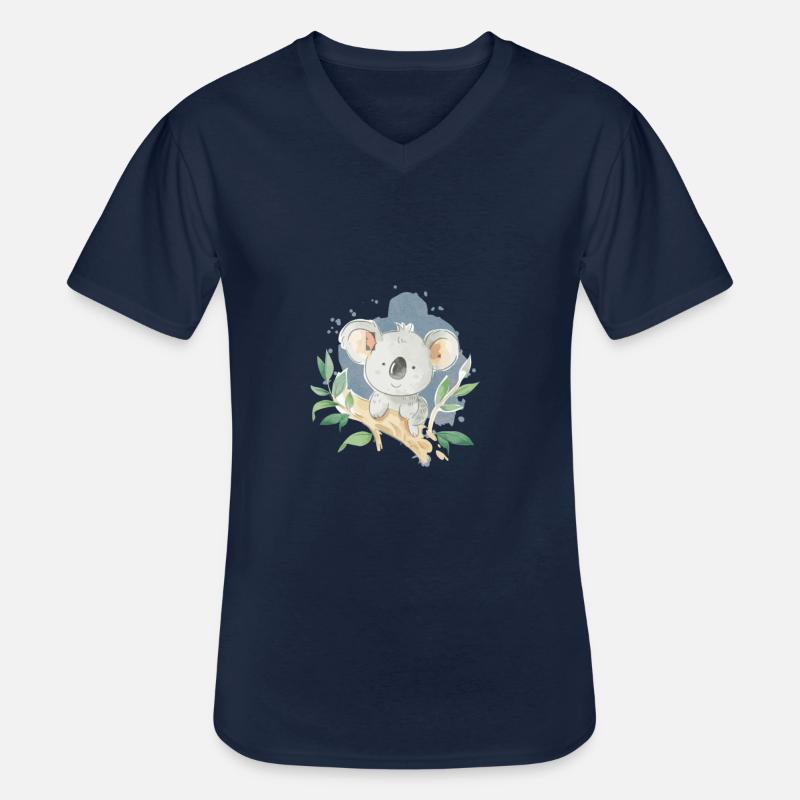 Koala Blue Olivia - Männer-T-Shirt mit V-Ausschnitt - Navy