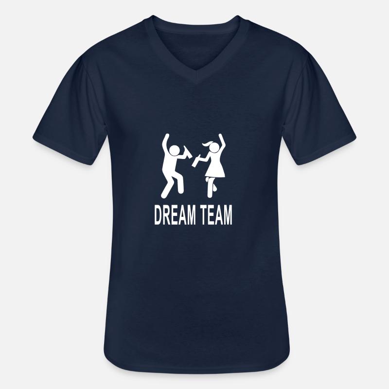 DREAM TEAM - Männer-T-Shirt mit V-Ausschnitt - Navy