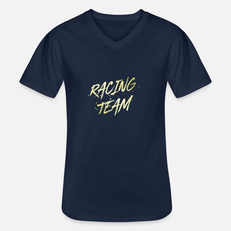 Racing Team - Männer-T-Shirt mit V-Ausschnitt - Navy