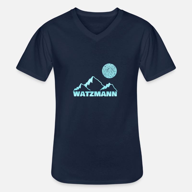 Watzmann - Männer-T-Shirt mit V-Ausschnitt - Navy