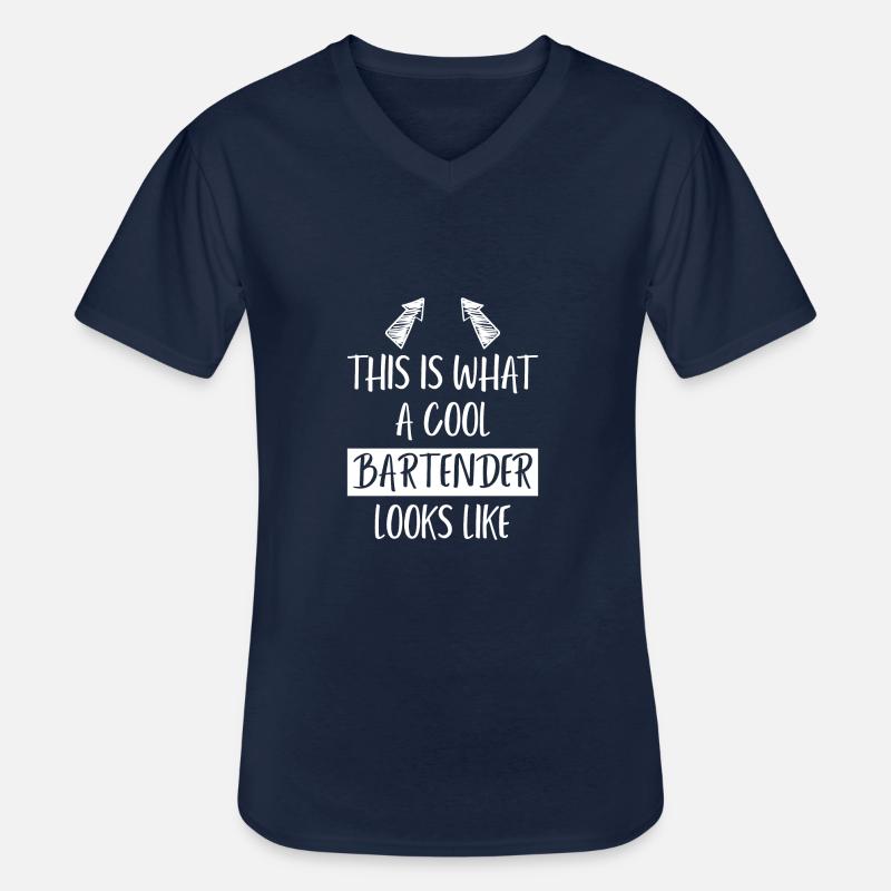This is what a cool Bartender looks like - Männer-T-Shirt mit V-Ausschnitt - Navy