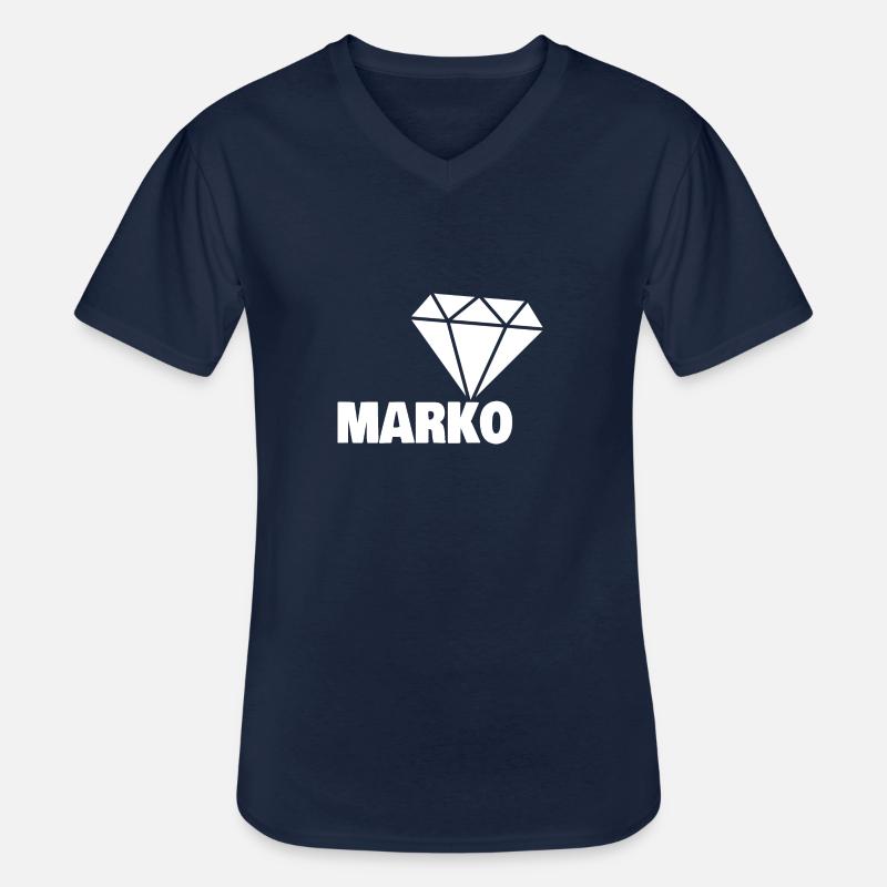 Edel Marko - Männer-T-Shirt mit V-Ausschnitt - Navy