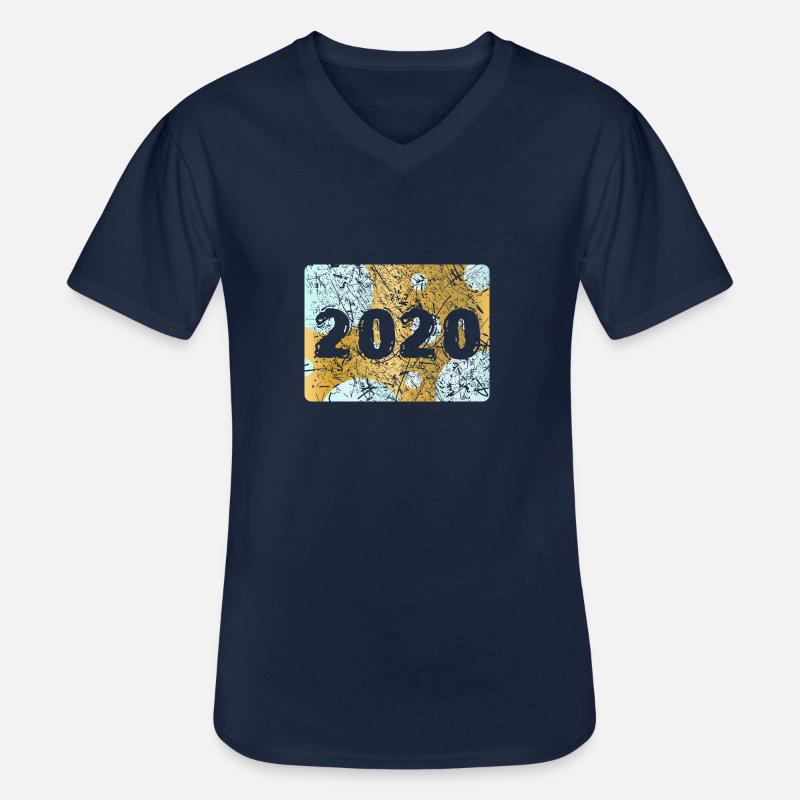 2020 - Männer-T-Shirt mit V-Ausschnitt - Navy