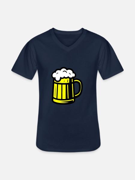 Bier Glas Bierkrug - Männer-T-Shirt mit V-Ausschnitt - Navy