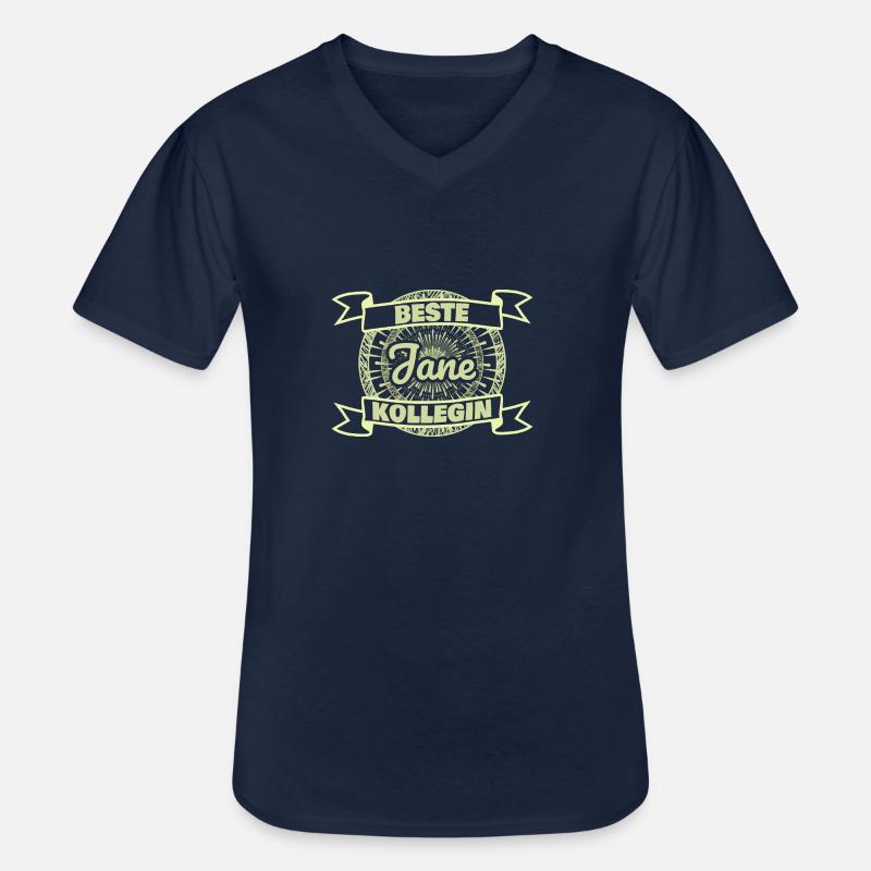 Arbeitskollegin Jane - Männer-T-Shirt mit V-Ausschnitt - Navy