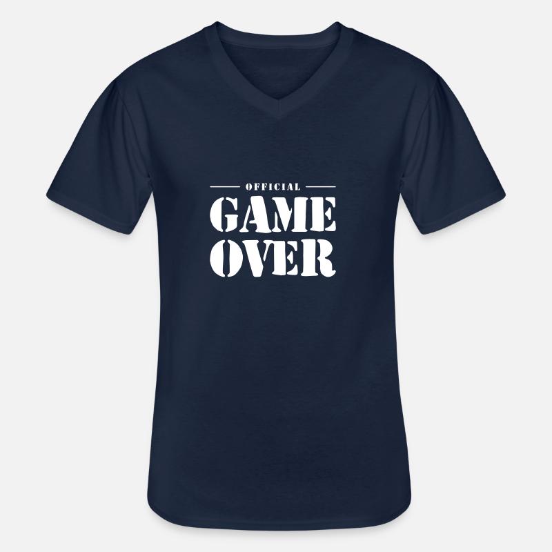 Game Over Spruch - Männer-T-Shirt mit V-Ausschnitt - Navy