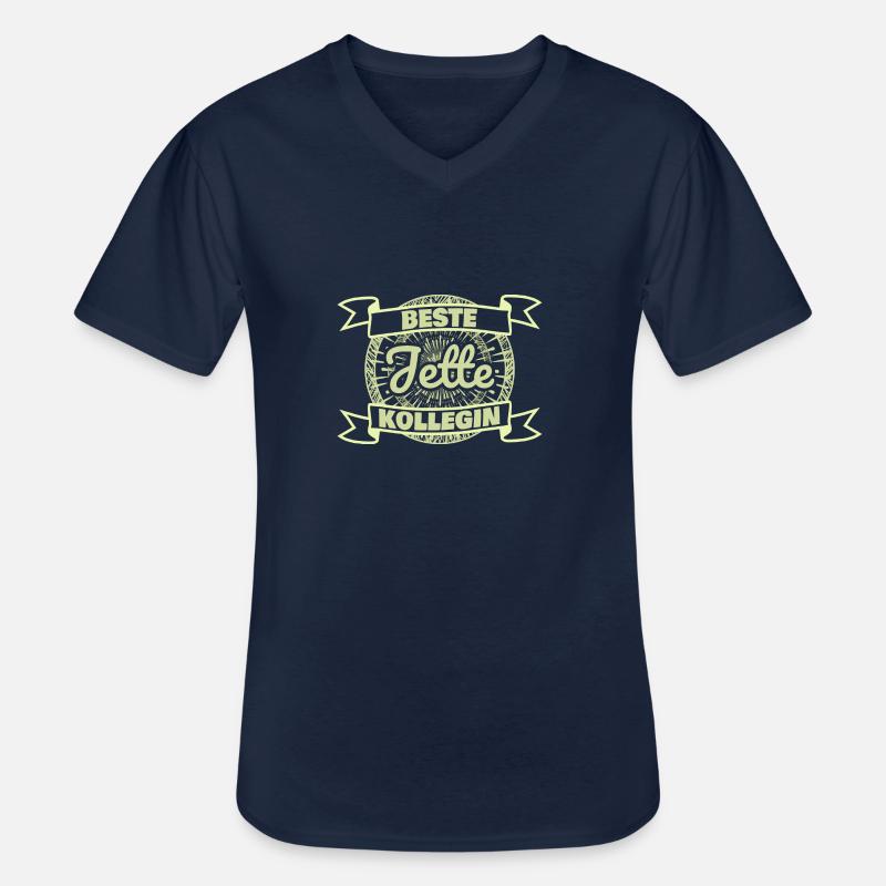 Jette - Männer-T-Shirt mit V-Ausschnitt - Navy