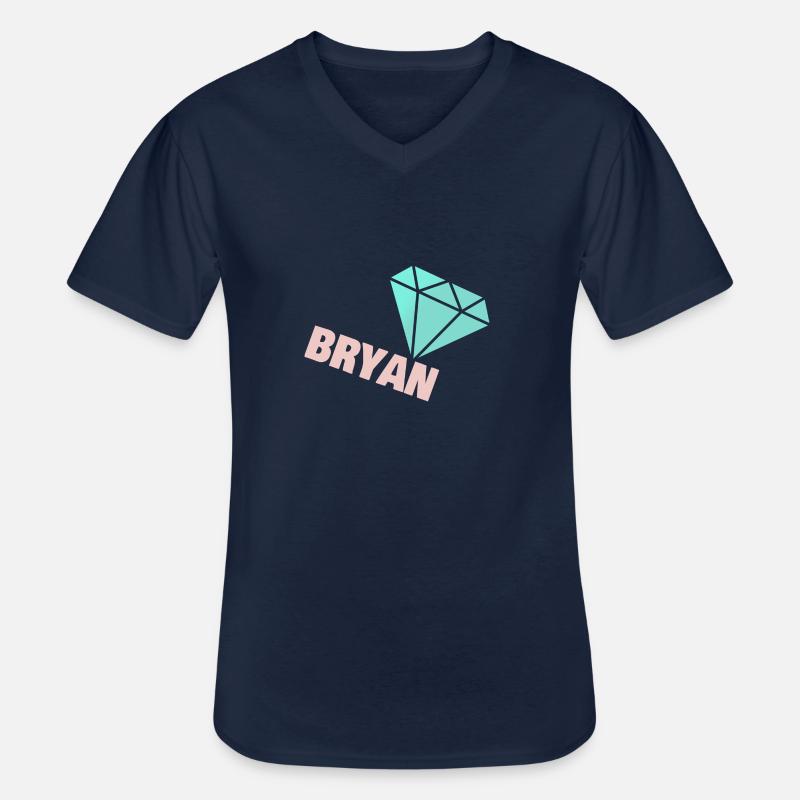Edel Bryan - Männer-T-Shirt mit V-Ausschnitt - Navy