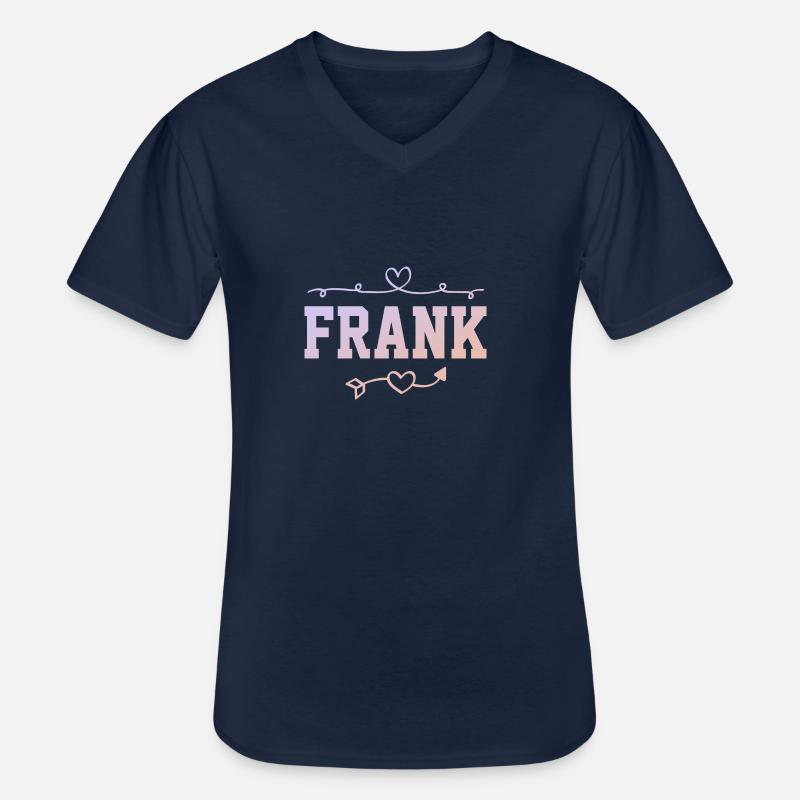 Frank - Männer-T-Shirt mit V-Ausschnitt - Navy