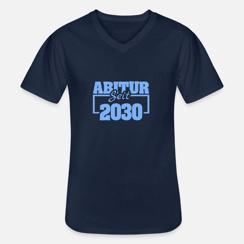 2030 - Männer-T-Shirt mit V-Ausschnitt - Navy