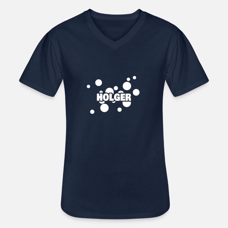 Holger as a first name - Men's V-Neck T-Shirt - navy