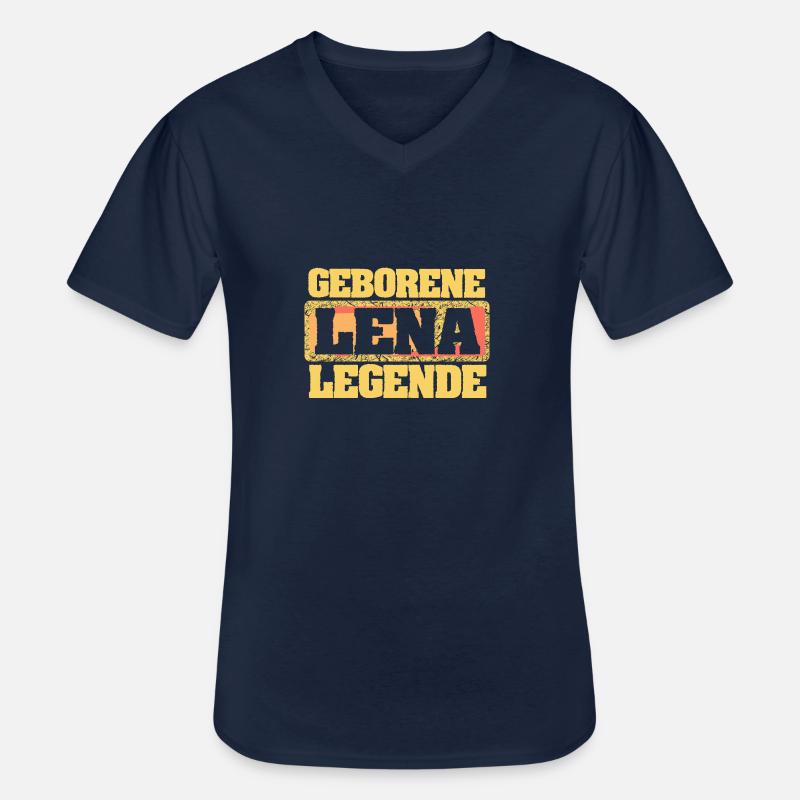 Lena - Männer-T-Shirt mit V-Ausschnitt - Navy