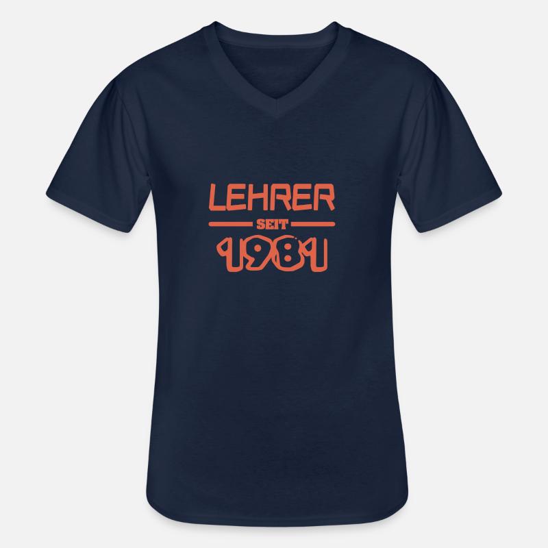 Lehrerin 1981 - Männer-T-Shirt mit V-Ausschnitt - Navy