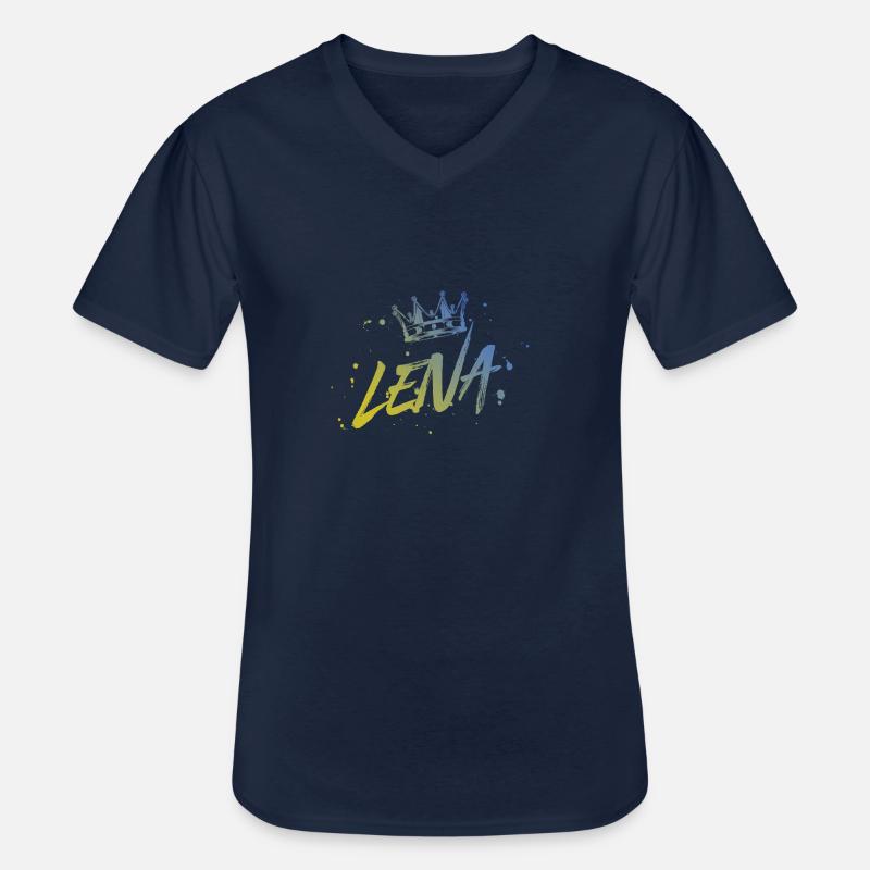 Lena - Männer-T-Shirt mit V-Ausschnitt - Navy