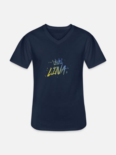 Lina - Men's V-Neck T-Shirt - navy