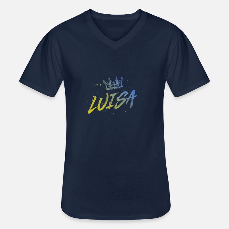 Luisa - Männer-T-Shirt mit V-Ausschnitt - Navy