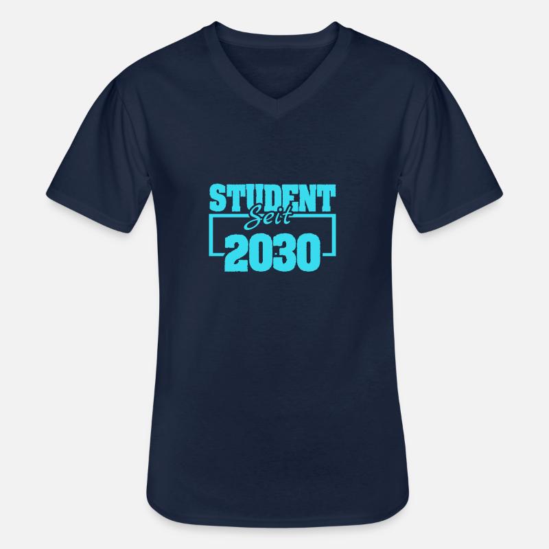 Student 2030 - Männer-T-Shirt mit V-Ausschnitt - Navy