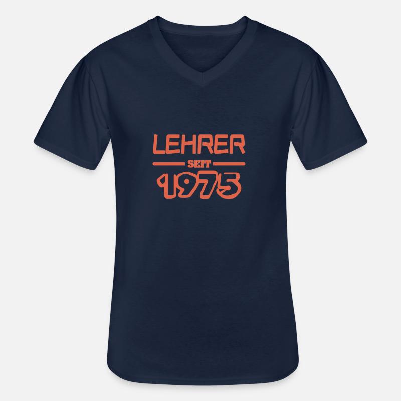 Lehrer 1975 - Männer-T-Shirt mit V-Ausschnitt - Navy