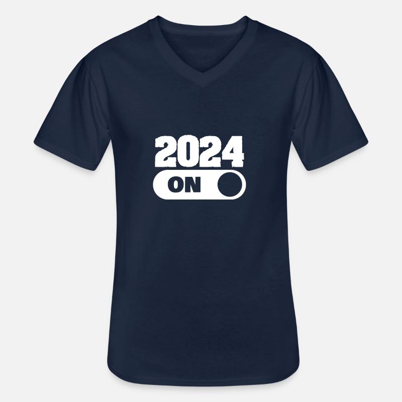 2024 - Männer-T-Shirt mit V-Ausschnitt - Navy