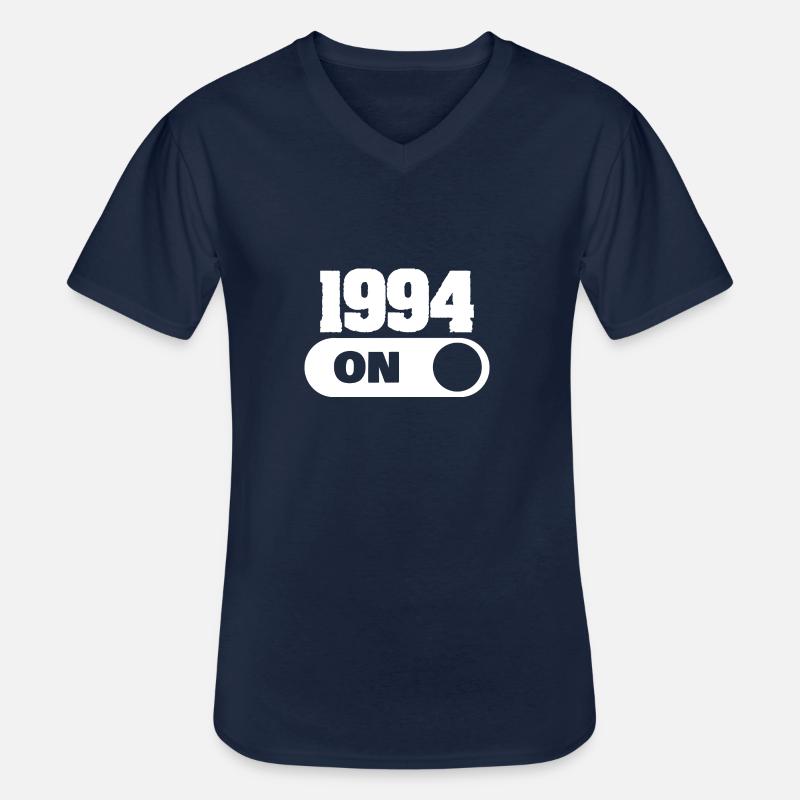 Jahr 1994 - Männer-T-Shirt mit V-Ausschnitt - Navy