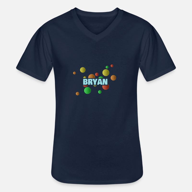 Bryan Bryan - Männer-T-Shirt mit V-Ausschnitt - Navy