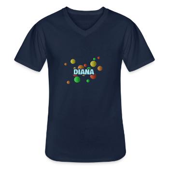 Diana Diana - Men's V-Neck T-Shirt - navy - Front - AI Model Male 178 dark (178cm)