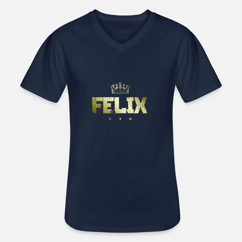 Felix - Männer-T-Shirt mit V-Ausschnitt - Navy