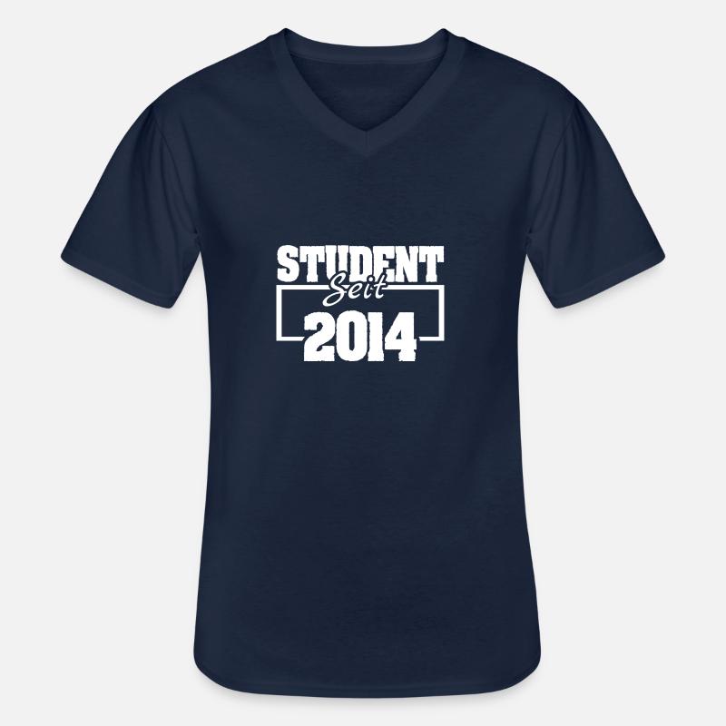 Student 2014 - Männer-T-Shirt mit V-Ausschnitt - Navy
