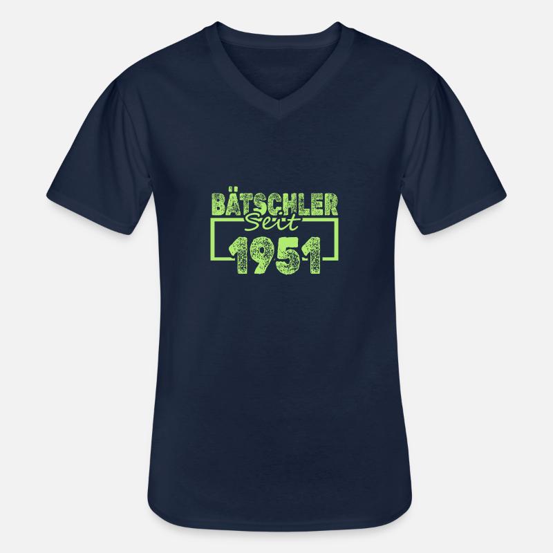 1951 - Männer-T-Shirt mit V-Ausschnitt - Navy