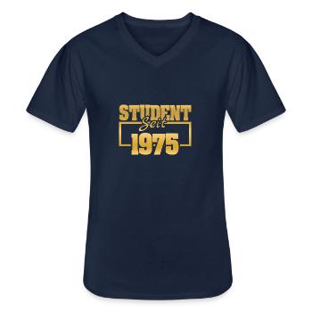 seit 1975 - Männer-T-Shirt mit V-Ausschnitt - Navy - Vorne - AI Model Male 178 dark (178cm)